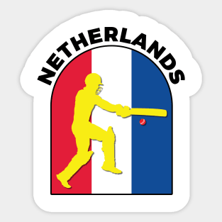 Netherlands Cricket Batsman Netherlands Flag Sticker